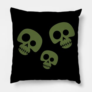 GREEN SKULLS MONSTER HALLOWEEN Pillow