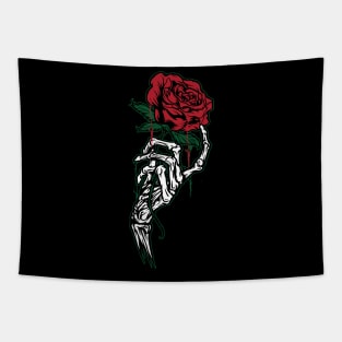 rose skeleton bone hand - Rose Lover Tapestry