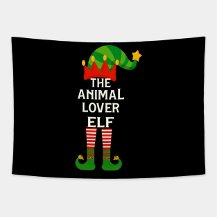 The Animal Lover Elf Matching Family Group Christmas Tapestry