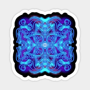 Blue doodles symmetry Magnet