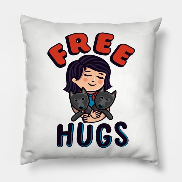 Free Hugs For Your Schipperke Pillow by The Heidaway Art Designs