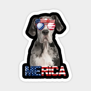 Merica Great Danes Dog American Flag 4Th Of July Magnet