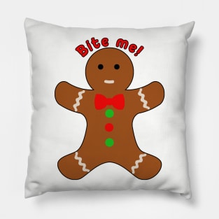 Bite Me Gingerbread Man Pillow