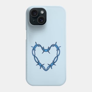 Blue barbed wire heart Phone Case