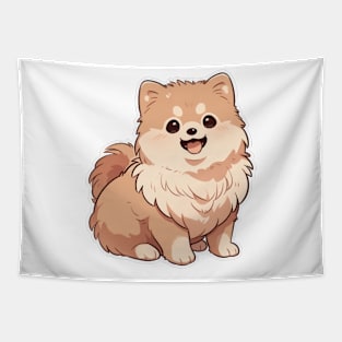 Cute Pomeranian Sitting Tapestry