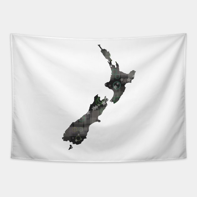 Country Silhouette - New Zealand Tapestry by diffrances