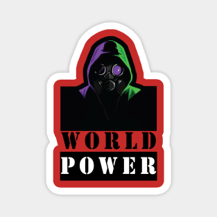 Power World Black And Color T-shirt Magnet