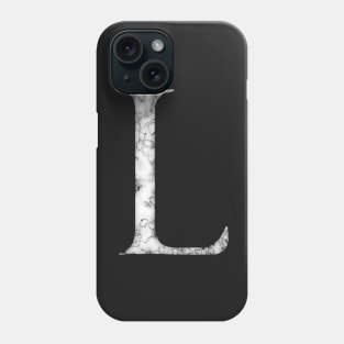 L in Roman White Marble Latin Alphabet Letter Sticker Phone Case