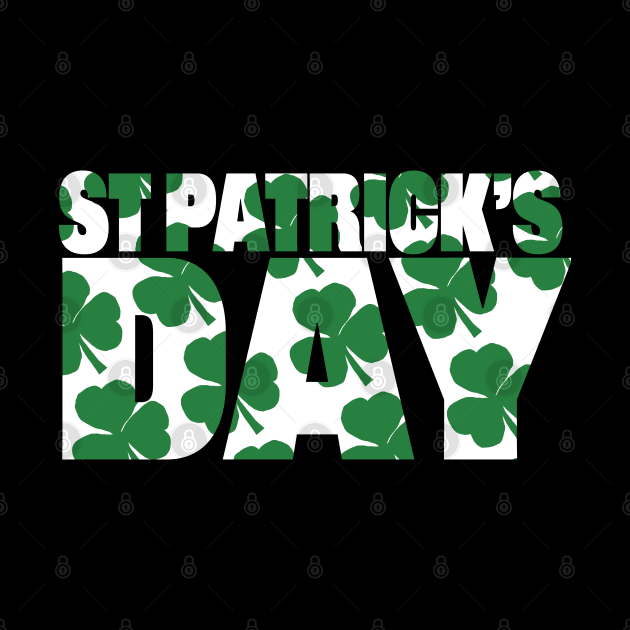 St Patricks Day Green Shamrock Typography by ellenhenryart