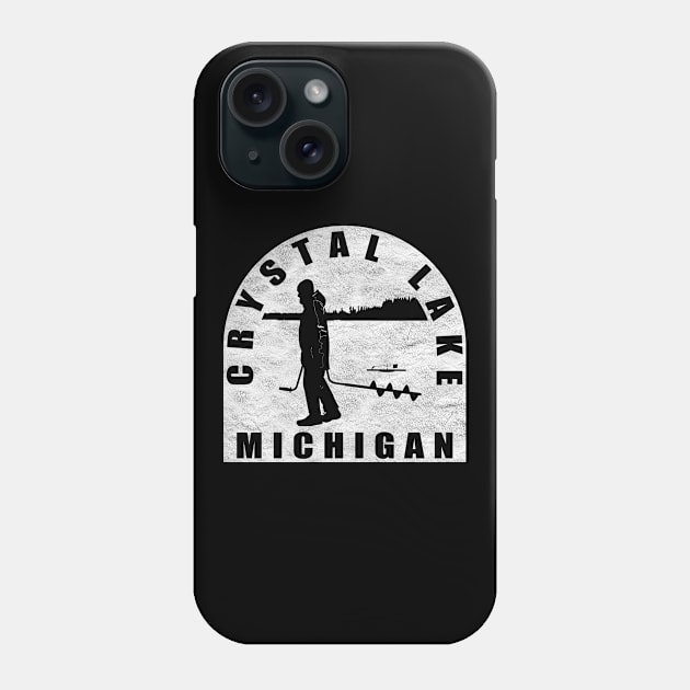 Crystal Lake Ice Fishing Michigan Phone Case by BirdsEyeWorks