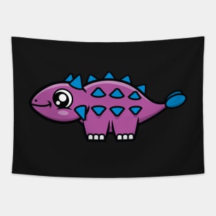 Ankylosaurus Dinosaur (Purple and Blue) Tapestry