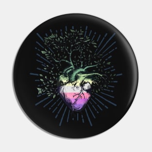 Genderfae Heart Tree of Life Pin