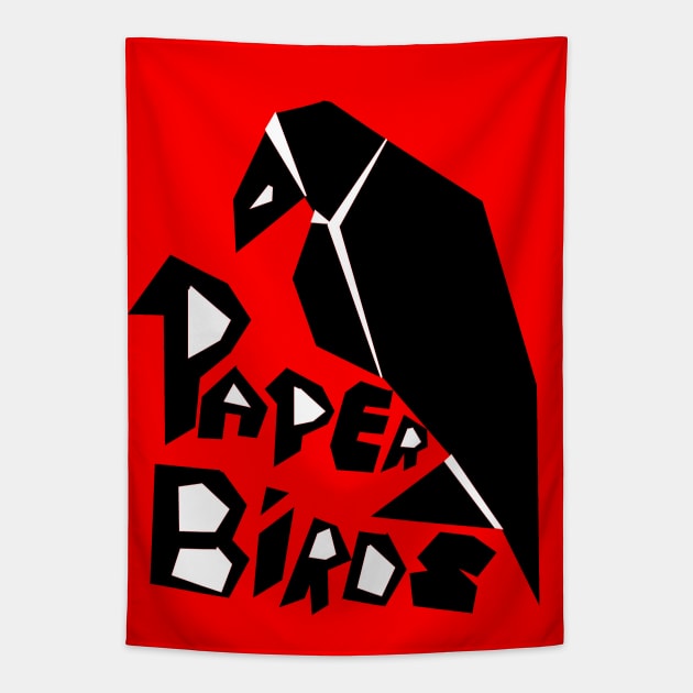 Paper Birds Crow Origami Tapestry by PoesUnderstudy