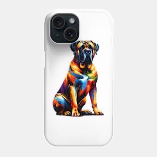 Bold Boerboel Portrait in Vibrant Splash Art Style Phone Case