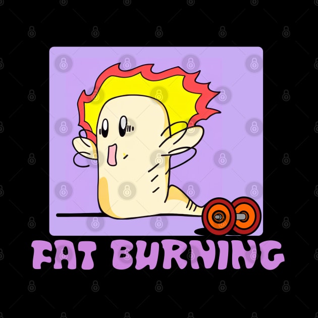 FAT BURNING - Funny Fat Burning Gym Workout Cartoon Gift by sillyindustries