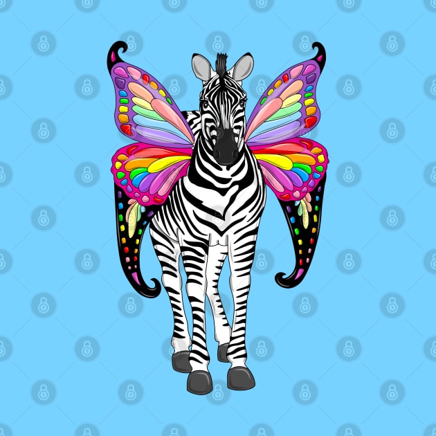 Zebra with rainbow wings by MelanieJeyakkumar