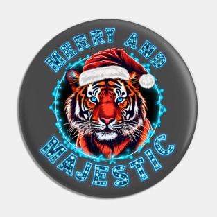 Merry and Majestic Christmas Tiger Pin