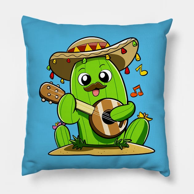 Banjo Cactus Pillow by WildSloths