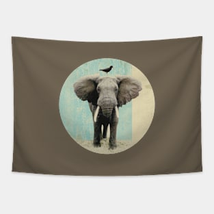 Elephant and a Blackbird - BFF Tapestry