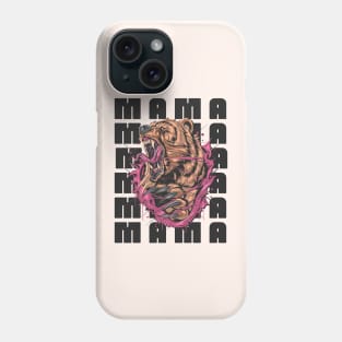 Mama Grizzly Bear Graphic Art Illustration Phone Case