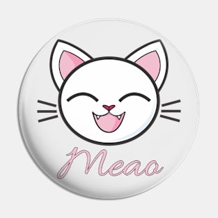 Cute cat meao design kitty funny Pin