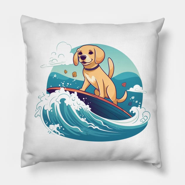 Surfing Pooch Pillow by apsi