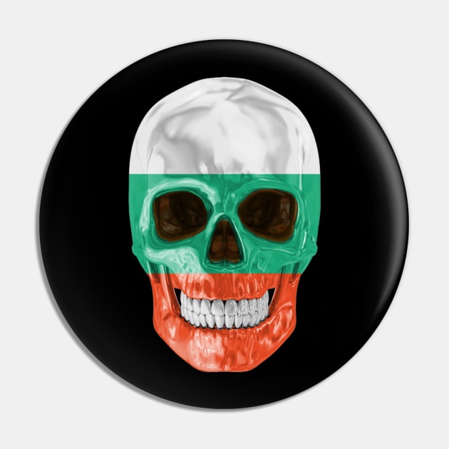 Bulgaria Flag Skull - Gift for Bulgarian With Roots From Bulgaria Pin by Country Flags