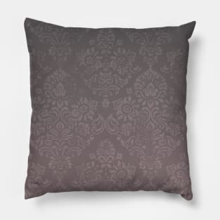 Grey and Pink Distressed Paisley Pillow