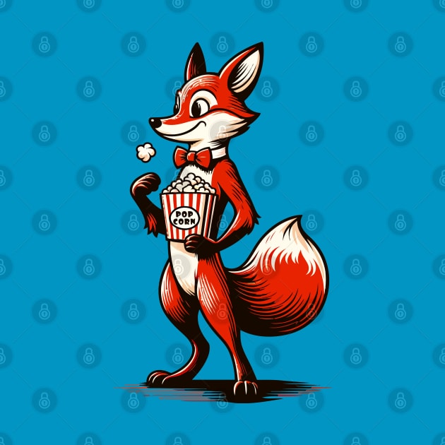 Fox carrying a packet of popcorn by Art_Boys