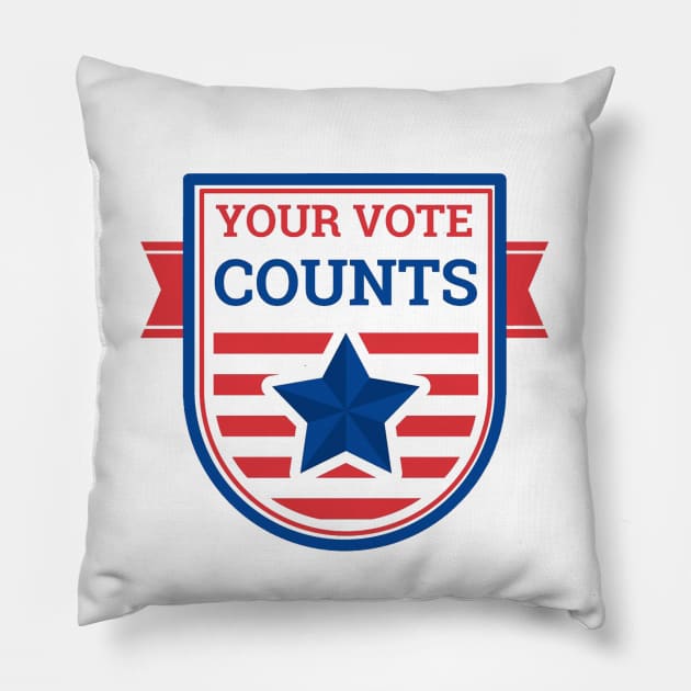 Your Vote Counts Design Pillow by Mako Design 