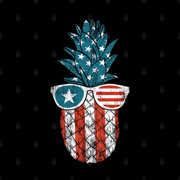Pineapple in USA Flag Sunglasses American 4th of July Patriotic Gift by stayilbee