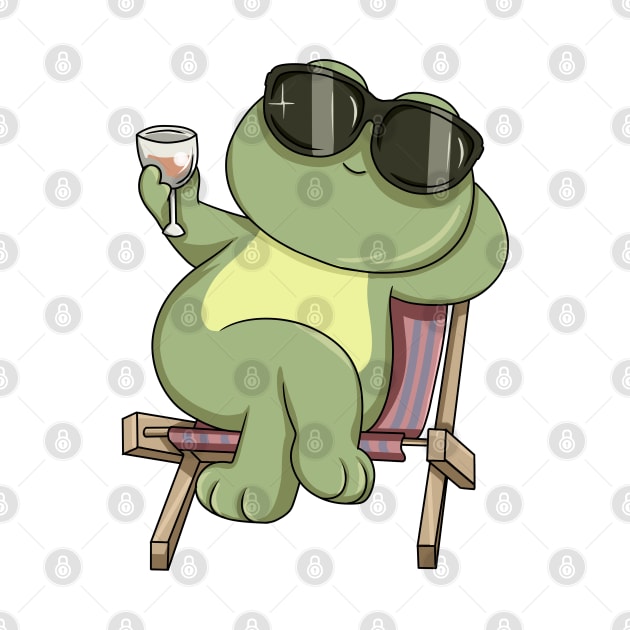 Frog with Sunglasses and Drink by Markus Schnabel