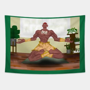 Yoga with Dhalsim Tapestry