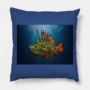 Steampunk Fish #2 Pillow