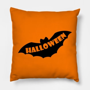 Halloween black bat silhouette Pillow