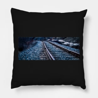 Railroad Tracks in Early Spring Pillow