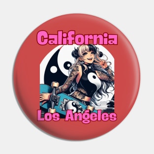 Kawaii, Anime Girl, California Los Angeles Pin