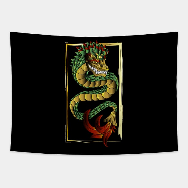 mayan serpent Tapestry by PaperHead