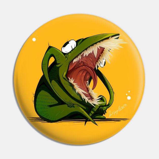 Frog Reeeeeee Pin by DeemeeArt