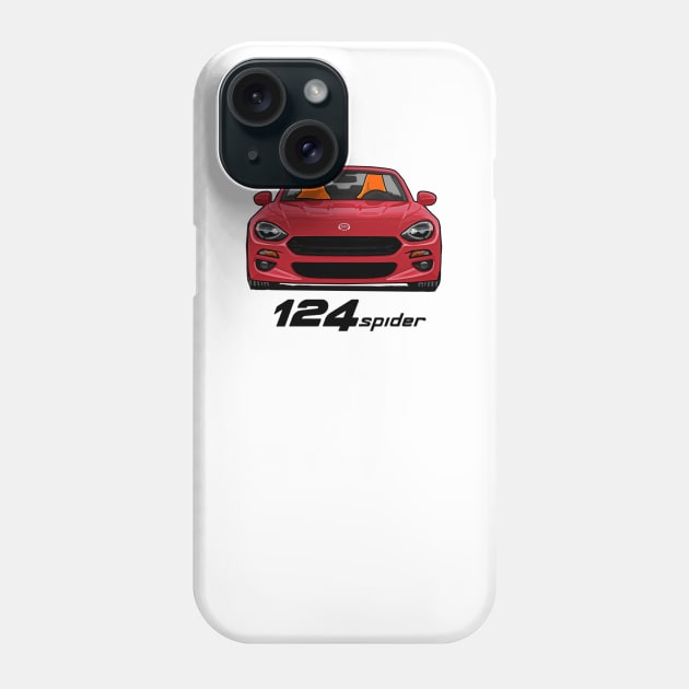 Fiat 124 Spider - Red Phone Case by Woreth