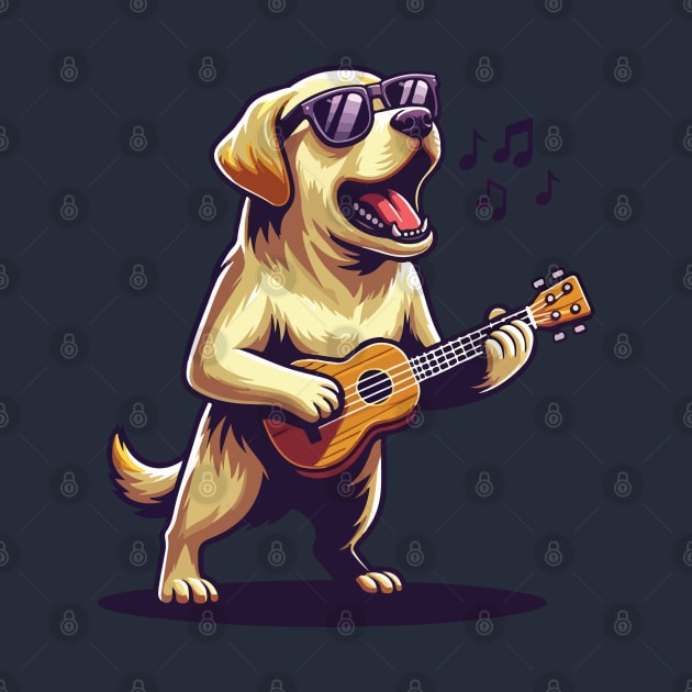 Dog Playing Guitar Singing Labrador Retriever Funny by BraaiNinja