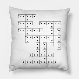 (1960DE) Crossword pattern with words from a famous 1960 science fiction book. Pillow