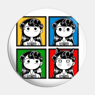 Komi-san Faces Pin