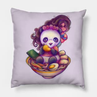 Kawaii Ramen Panda Girl Pillow