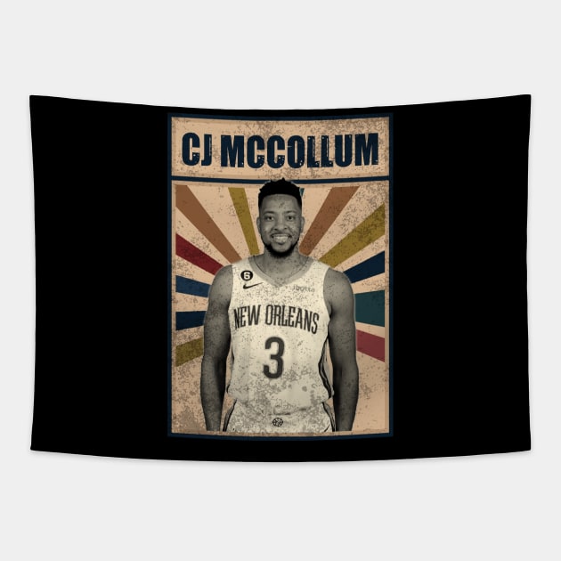 New Orleans Pelicans CJ McCollum Tapestry by RobinaultCoils