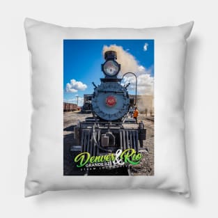 Denver and Rio Grande 425 Steam Locomotive at Antonito Colorado Pillow