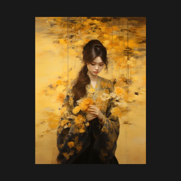 Japanese Girl With Flowers by kansaikate