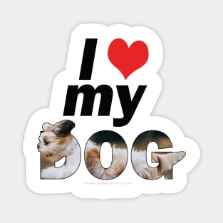 I love (heart) my dog - Havanese oil painting word art Magnet