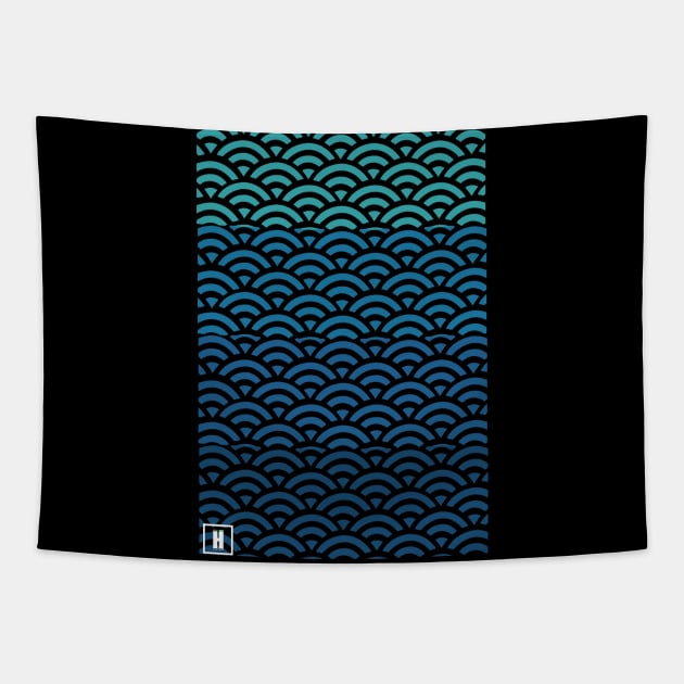 Retro Japanese Clouds Pattern RE:COLOR 12 Tapestry by HCreatives