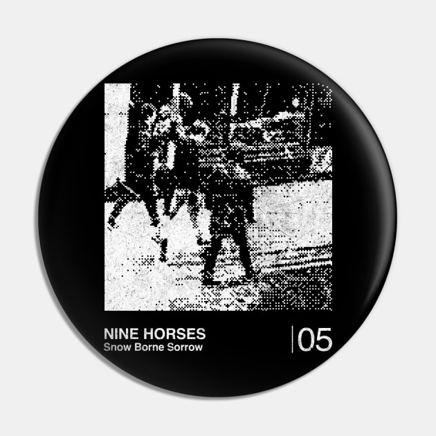 Nine Horses / Minimalist Graphic Artwork Design Pin by saudade